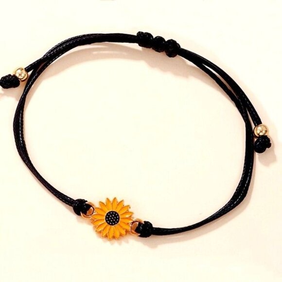 Colorful Favorites Jewelry - Allyson Aurora Sunflower Double Leather Strand Bracelet Gift Packaged